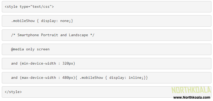 Html code for hide on mobile » Northkoala.com Design Company